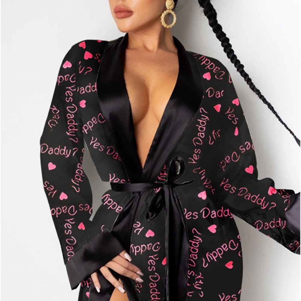 Yes Daddy Satin Robe